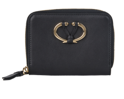 Valentino V Logo Coin Wallet, Leather, Black, PG P P90 VUL 2, 3*